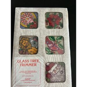 Christmas Glass Tree Trimmer Ornaments Multicolor NEW Vintage 1979 Current Inc.